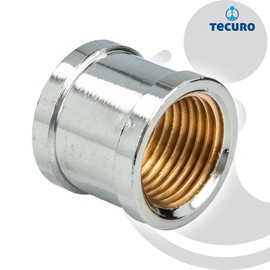 tecuro Sleeve, internal thread Rp 3/4 inch (DN 20) according to DIN EN 10226, brass CW617N according to drinking water regulation 50930-6, shiny chrome-plated