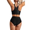 Aquarti Women's Bikini Bottoms High Waist with Turn-Up Waistband Bottom,