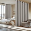NICETOWN Extra Wide 100% Blackout Linen Curtain Panel, Light Grey,