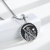Aututer Santa Muerte Necklace 925 Sterling Silver Grim Reaper Necklace