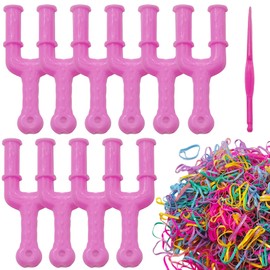 Ymcafm obracelet Making kit 10PCS Acrylic Model Y Slingshot + 1pcs Loom Rubber Bands Set - DIY Bracelet Making Kit with Plastic Jewelry Connectors for Necklace & Craft Projects