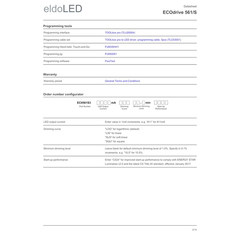 eldoLED | ECOdrive 561/S | 50W 0-10V LED Driver with
