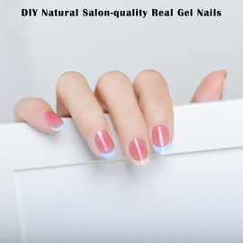 Semi Cured Gel Nail Strips French Gel Nail Stickers Works with Any Nail Lamps Gel Wraps for Nails Salon-Quality Long Lasting French Tips Manicure Nail Strips for Women (Bicolor French 337)