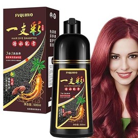 Instant Golden Brown Hair Dye Shampoo - 3-in-1 Formula for Quick, Natural Gray Coverage in 10-15 Minutes, 16.9 Fl Oz - Color: dark red wine