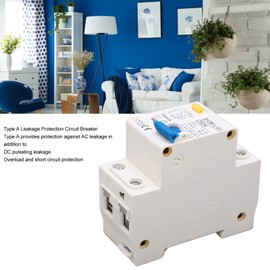 Fi Circuit Breaker AC 230 V 30 mA C50 1P+N Circuit Breaker Hat Rail Leakage Protection Overload Protection Residual Current Device FI/LS Switch Circuit Breaker