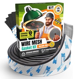 Gasket for Big Green Egg Large/XL/XXL - 16 FT Wire Mesh Gasket - Fiberglass BGE Gasket - Compatible with Big Green Egg - Accessories & Parts for Grill by Smoker Chef