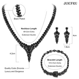 Wedding Jewelry Set for Bride Bridal Jewelry Set for Wedding Cubic Zirconia Necklace Earrings Bracelet Sets for Bride Silver Jewelry Set for Women Bridesmaid Jewelry Set for Wedding Costume Jewelry