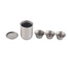Titanium Double Walled Tea Cups with Removable Filter Cover Cap