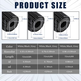 Pangda 4 Pcs 6 ft Pipe Insulation Foam Tube Heat Preservation Insulated Foam Anti Slip Tubing Cover Wrap for Water and Air Conditioning Copper Winter(0.35 x 0.39 x 72 inch,White)