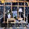 Ollny Curtain Lights 6.6x6.6ft, 200 LED White String Lights with