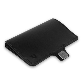 PURISTO KLIK Slim Wallet Add Ons Leather Cover, black, Without coin compartment