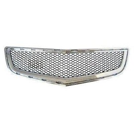 Sherman Parts SHE615-99C-1 Front Bumper Grille with Chrome Molding for 2009-2012 Chevy Traverse, Matte Black