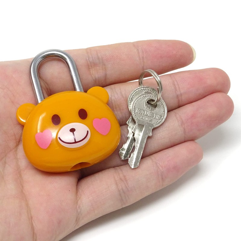 Honbay Cute Cartoon Animal Padlock Mini Brown Bear Padlock Lock