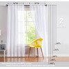 Treatmentex Pompom Sheer White Curtains for Living Room 84" Long