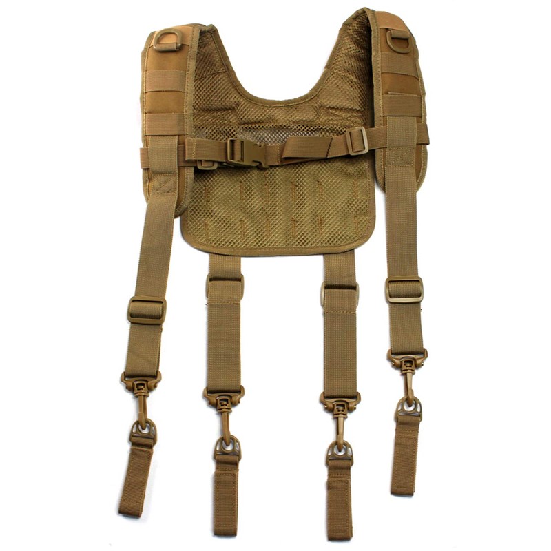 MELOTOUGH Tactical Outdoor H-Harness Duty Belt Suspenders (Khaki) -Tactical Duty