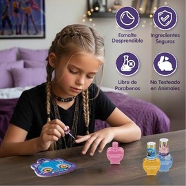 Set Esmaltes de Uñas para Niñas Las Guerreras Kpop, 15 Colores Desprendibles a Base de Agua, Separadores de Dedos, Lima Incluida, No Tóxico, Libre de 