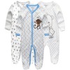 Kiddiezoom Baby Boys Cartoon Giraffe 100% Organic Cotton 2-Pack Coverall