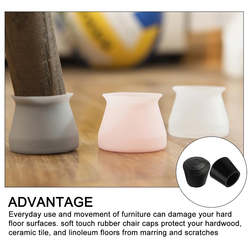 METALLIXITY Chair Leg Cap 16mm Inner Diameter 4pcs Round Rubber