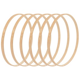 RP Remarkable Power, 6 Pack Wooden Bamboo Floral Hoop 8 Inch Macrame Floral Hoop Rings Wreath Ring for DIY Dream Catcher Wedding Wreath Wall Hanging Decor