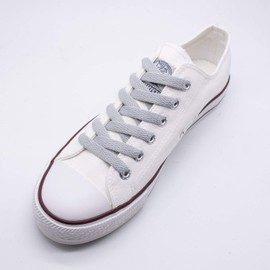 Handshop 2 Pairs (4 Pack) Flat Laces - Can be used as replacement laces for sneakers, sports shoes, boots, gray