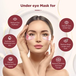 Rokelos Under Eye Patches (20 Pairs), pink Hyaluronic Acid Eye Patches For Puffy Eyes, Dark Circles, Puffiness, Refresh,Revitalizing, Wrinkles, Anti Aging & Face Moisturizer For Women and Men.