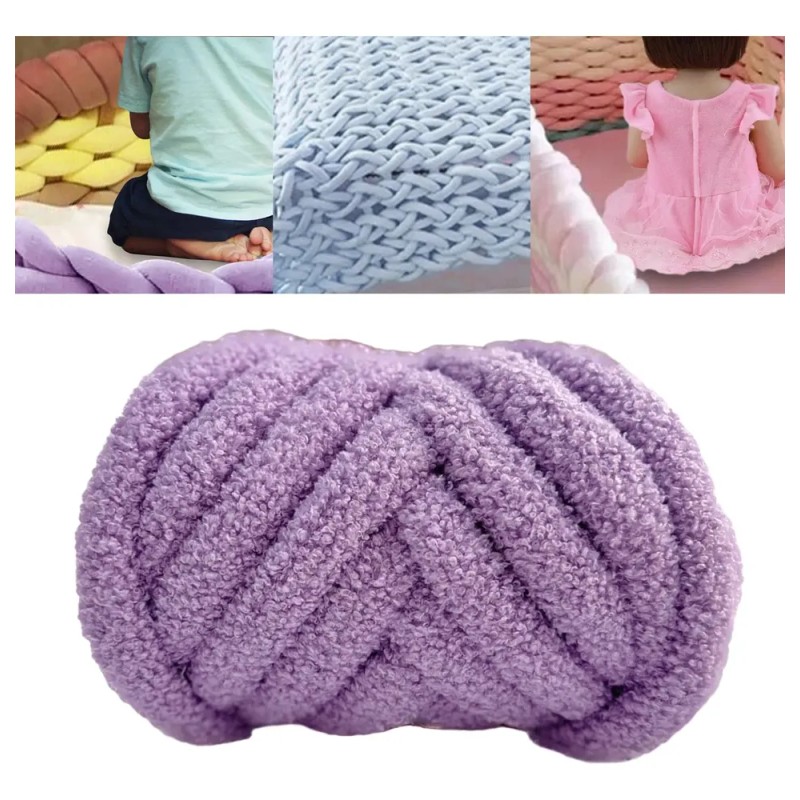 Hilo De Lana Grueso, Hilo De Punto Para Brazo, Violeta