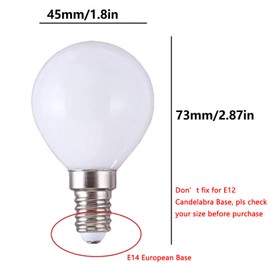 G45 LED Bulb 5W Globe Vanity Light Bulb E14 Candelabra Base 50W Equivalent Warm White 3000K LED Round Light Bulb 500LM for Makeup Mirror Bathroom Home Lighting, 6 Pack