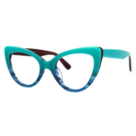 Zeelool Women's Stylish Cat Eye Blue Light Blocking Glasses 100% UV400 Protection Claudette ZOA01968-05 Blue-Green