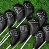 Craftsman Golf Black Classic Iron Headcover set with Silver Large
