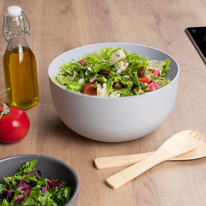 Gravidus Salad Bowl Set with Lid & Bamboo Cutlery, 23.5