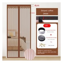 Magnetic Screen Door Fly Screen Door Bug Mesh Curtain Keep Insects Out Mosquito Door Screen with Powerful Magnets for Anti Mosquitoes Bugs Pest Curtain 100 * 210cm (Brown 1)