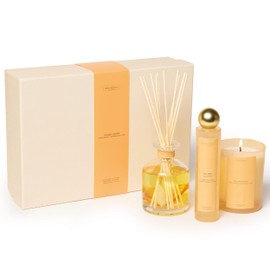 Golden Luster Gift Box | Candle, Room Spray & Reed Diffuser | Orange, Cedarwood & Clove | Luxurious Home Fragrance Set | Ready for Gifting