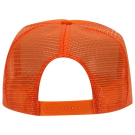 OTTO Polyester Foam Front 5 Panel High Crown Mesh Back Trucker Hat - Orange