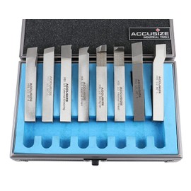 Accusize Industrial Tools 1/2'' 8 Pcs Hss Tool Bit Set, Pre-Ground for Turning and Facing Work, 2662-2004