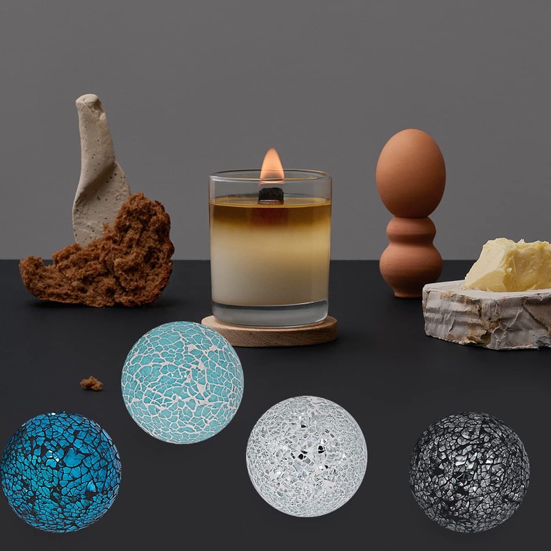 3 piezas de orbes de cristal de mosaico de 3.15