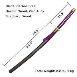 COSWOR 40.9" Japanese Anime Kuchiki Byakuya's Senbonzakura Samurai Sword Katana for Cosplay, Collection