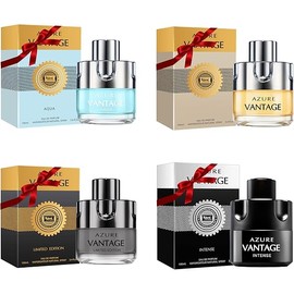 Hybrid & Company Azure Vantage Men's 4 Pcs Classsic Scent Spray Eau De Toilette with Long Lasting Fragrance