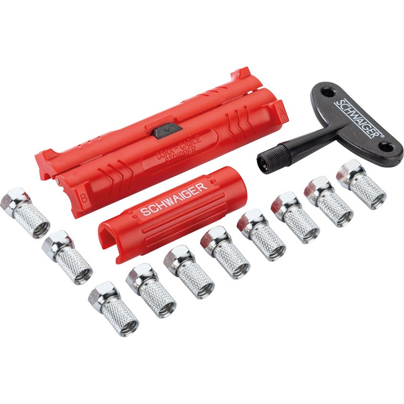 SCHWAIGER 5194 Coaxial Cable Assembly Tool Set Stripper Cable Connector
