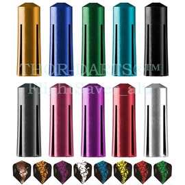 THOR-DARTS Aluminium Flight Protectors Flight Saver in 10 Colours (1 Set (3 Pieces), Purple)