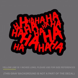 Own The Avenue Haha Sticker Decal Joker Serious Evil Body Window Car Red 4" (HAHAsqFCRed4)