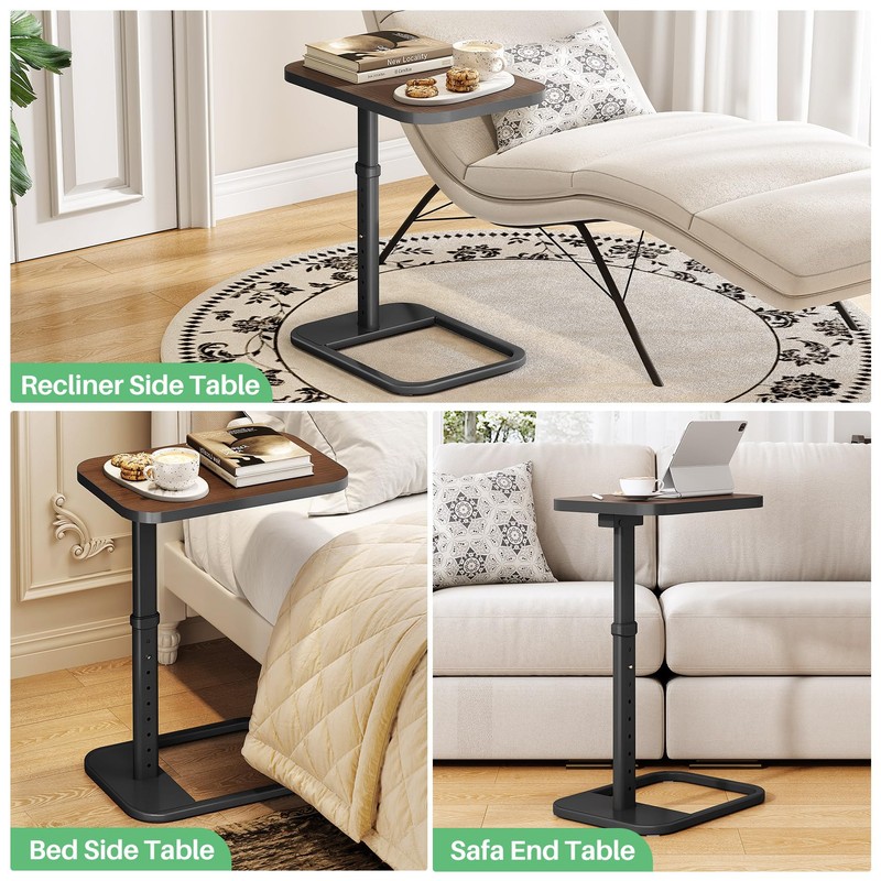 Kitstorack TV Tray Table, Adjustable Height & Rounded Metal Corners,