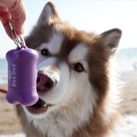 Deo Doo Dog Poop Bags with Handles 15 Rolls 225Counts Leak Proof and Extra Thick Waste Bags Refill Rolls for Walking Small Medium Dogs Cats Litter With Dispenser Lavender Scented