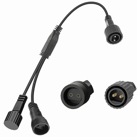 Yomistar Lichterkette Verteiler, IP65 Wasserdicht 2 Pin Verlängerungskabel Anschluss für Außen Weihnachtsbeleuchtung, Eiszapfen Weihnachten Lichter, Vorhang Lichter, Netz Lichter, G40 Globe Lichter