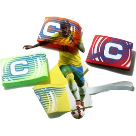 DQL Captain's Bracelet for a Football Team, Pack of 4, Elastic Armbands, Captain's Bracelet, Adjustable Armband, Suitable for Multiple Sports such as Football, Rugby