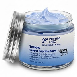 Bálsamo peptídico de cobre con sebo alimentado con pasto y extracto de miel - Tripéptido de cobre-1, raíz de regaliz - Bálsamo hidratante nutritivo para la piel