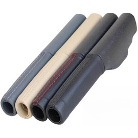 RichVibe MK5 MK6 5 6 - Funda para palanca de freno de mano para 1K0711461A, agarre de cuero para maletero de cambio, color negro y para línea roja