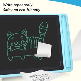 LCD Writing Pad, Writing Tablet Flexible Reliable Travel Portable for Boys Girls for Children for Math Exercises for Painting Training(Blue)
