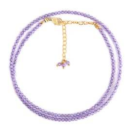 Sunshinegems Natural Amethyst Gemstone Full Faceted Beads Crystals Dainty Necklace Jewelry Gift for Women, Birthstone, Healing Stones, 18 inch Stone Weight Approx 14.85 Carat