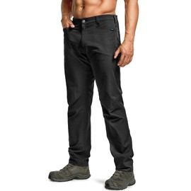 CQR Men's Quick Dry Tactical Pants, Water Resistant Outdoor Pants, Lightweight Stretch Cargo Work Hiking Pants, Rocky Z Black, 32W x 32L