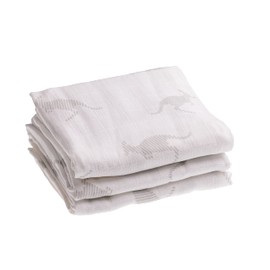 Urban Kanga Burp Cloths Baby Muslin Cloths 70 x 70 cm Ökotex Pack of 3 (Grey Kanga)